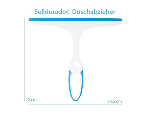 Selldorado 3X Duschbazieher 24 cm in unterschiedlichen Farben - Abzieher für die Dusche mit Aufhängöse - Scheibenabzieher Silikon - Bad Accessoires