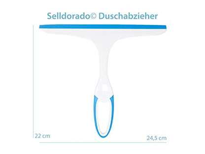 Selldorado 3X Duschbazieher 24 cm in unterschiedlichen Farben - Abzieher für die Dusche mit Aufhängöse - Scheibenabzieher Silikon - Bad Accessoires