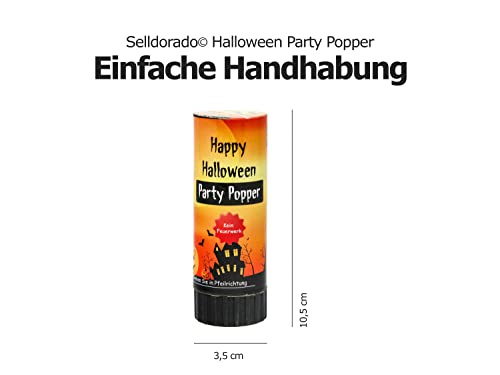 Selldorado® Party-Popper Halloween im 3er Set Konfetti Partydekoration Partykanone Mehrfarbig