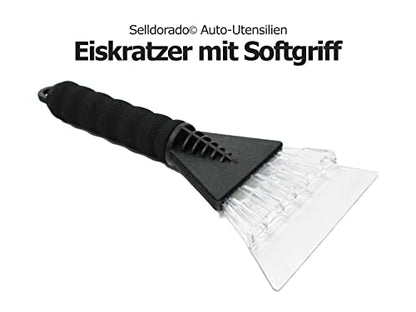 Selldorado® 2X Eiskratzer Auto - Unschlagbarer Scheibenkratzer Auto - Blitzschneller Autoscheiben Kratzer - Stabiler & langlebiger Schneekratzer Auto (2X Eiskratzer mit Softgriff)