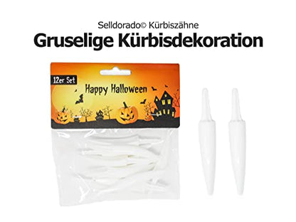 Selldorado® 12x Halloween-Kürbis-zähne - Halloween-deko - DIY - Bastelset