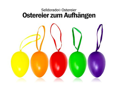 Selldorado® Ostereier zum Aufhängen - Osterdeko mit natürlichem Muster - Deko Ostereier - Größe: 6 cm