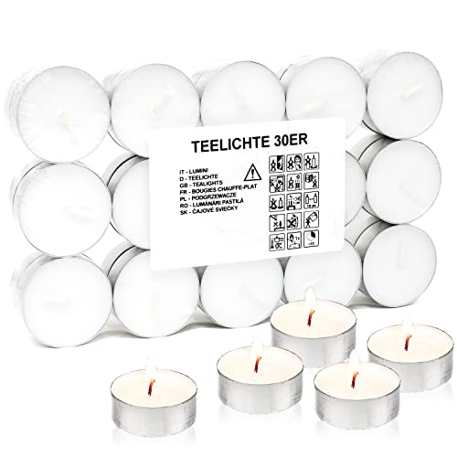 Selldorado® 30-1000 Stück Teelichter 4 Stunden Brenndauer Großpackung - Kerzen für die Gastro, Hochzeit, Geburtstag