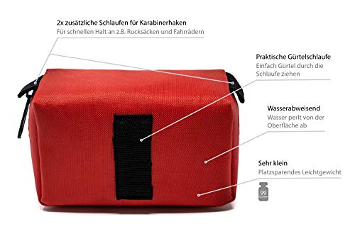 Selldorado® 32-teiliges Erste-Hilfe-Set Traveller - Notfallkoffer ideal für Outdoor, Fahrrad Camping, Reisen, Sport - Hausapotheke - mit praktischer Gürtelschlaufe