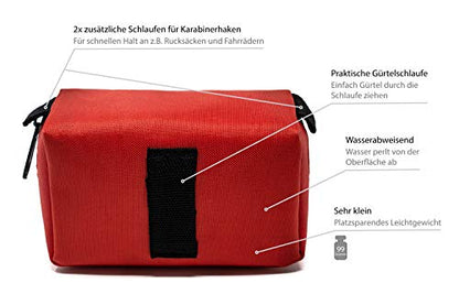 Selldorado® 32-teiliges Erste-Hilfe-Set Traveller - Notfallkoffer ideal für Outdoor, Fahrrad Camping, Reisen, Sport - Hausapotheke - mit praktischer Gürtelschlaufe