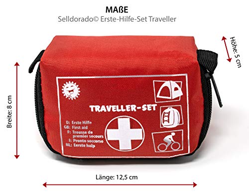 Selldorado® 32-teiliges Erste-Hilfe-Set Traveller - Notfallkoffer ideal für Outdoor, Fahrrad Camping, Reisen, Sport - Hausapotheke - mit praktischer Gürtelschlaufe