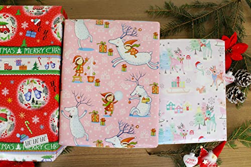 Selldorado® 6 Rollen Geschenkpapier Weihnachten für Kinder - Weihnachtsgeschenkpapier 2 m x 70 cm - Weihnachtspapier für Geschenke - Rollen Auswahl kann variieren