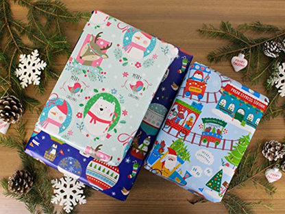 Selldorado® 6 Rollen Geschenkpapier Weihnachten für Kinder - Weihnachtsgeschenkpapier 2 m x 70 cm - Weihnachtspapier für Geschenke - Rollen Auswahl kann variieren