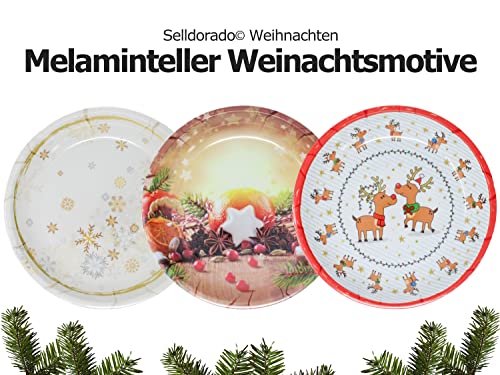 Selldorado Dekoteller mit Weihnachtsmotiven aus Metall - Teller für Weihnachtsgebäck - weihnachtliche Dekoration - dekorativer Weihnachtsteller