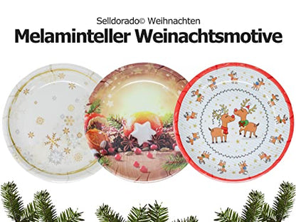 Selldorado Dekoteller mit Weihnachtsmotiven aus Metall - Teller für Weihnachtsgebäck - weihnachtliche Dekoration - dekorativer Weihnachtsteller