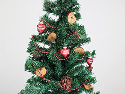 Selldorado 4X Weihnachtsbaum Kette - Kette Weihnachtsbaum 275 cm pro Christbaum Perlenkette - Perlengirlande Weihnachten Rot - Christbaumschmuck