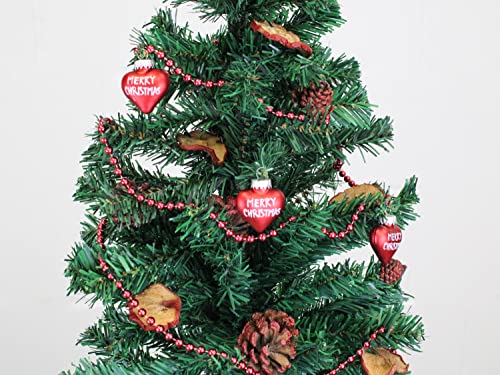 Selldorado 4X Weihnachtsbaum Kette - Kette Weihnachtsbaum 275 cm pro Christbaum Perlenkette - Perlengirlande Weihnachten Rot - Christbaumschmuck