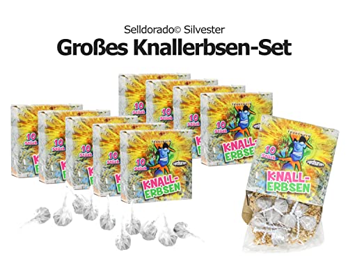 Selldorado® 100 Stück Silvester Knallerbsen - Silvester Feuerwerk Kinder - Kinder Silvester Knaller, Kinderfeuerwerk (10x 10 Stück)